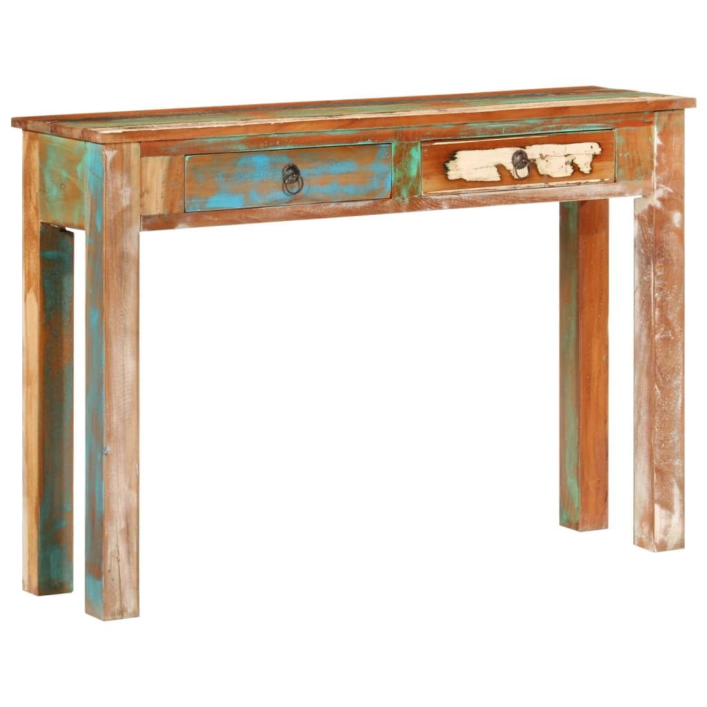 vidaXL Console Table - Reclaimed Wood Accent Table with Storage, Brown Finish, Handmade Versatile Entryway/Hallway Furniture, 43.3"x11.8"x29.5"