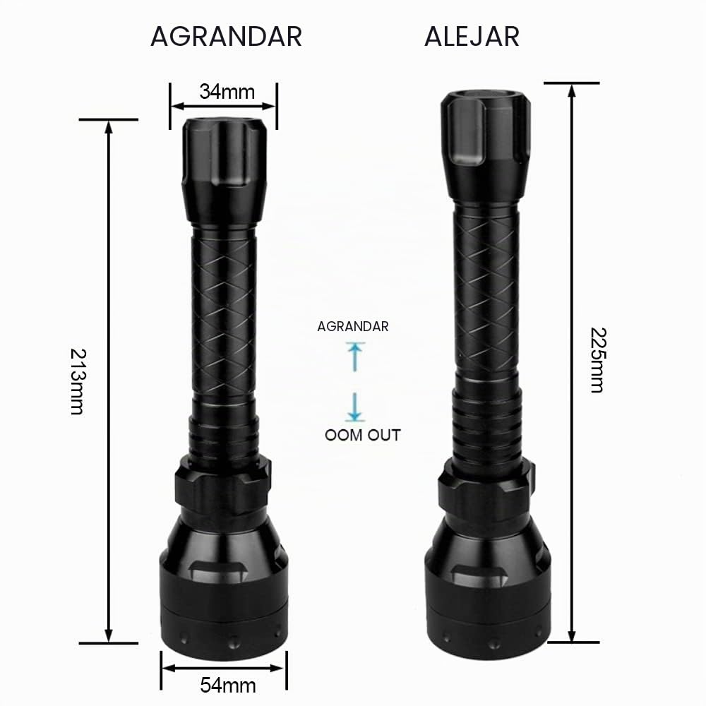 Linterna infrarroja, 10 W, 940 nm, iluminador IR con enfoque ajustable, T50 500 lm, iluminador infrarrojo, linterna táctica con zoom para dispositivos de visión nocturna y caza
