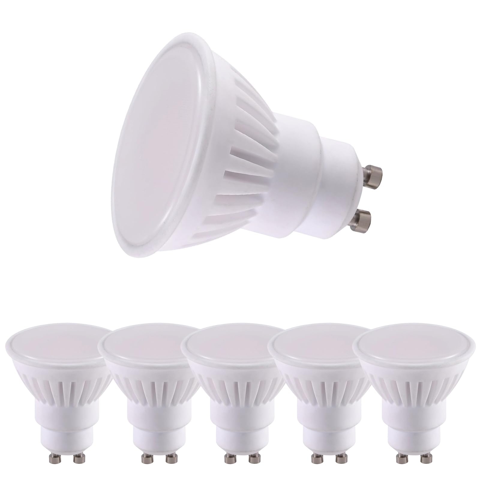 HUAMu GU10 10W LED Bulbs, 90W Halogen Spotlight Bulb Equivalent,Cold White 6500K,900lm,110° Wide Beam, Ceramic hpusing,Non-dimmable, Pack of 6