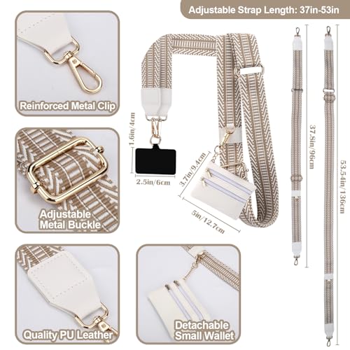 Image of XANGNIER Clip and Go Strap for Phone with Wallet Crossbody, Phone Strap with Zippered Wallet, Adjustable Anti Theft Cellphone Lanyard for Women, Cellphone Chain Accessories,Multicolor 20