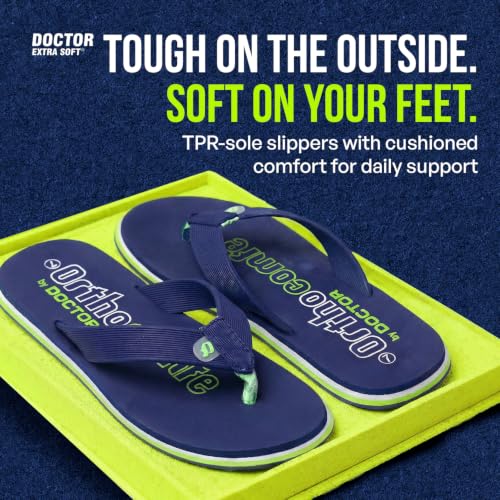 Image of DOCTOR EXTRA SOFT Men's Orthopedic Tpr Slippers With Cushion Footbed For Adult|Stylish & Anti-Skid|Comfortable & Light Weight|Casual Durable Waterproof Everyday Dr. Home Flip Flops Gents & Boys D-36