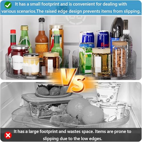 360° Rotating Lazy Susan for Refrigerator, 13.5''x8.5'' Clear Lazy Susan Turntable for Refrigerator Organizers and Stora - Additional View