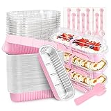 NPLUX 50 PACK Mini Cake Pans with Lids and...