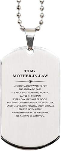 Miniatura 1 de To My Mother-In-Law Silver Dog Tag Gifts, Inspirational Gifts For Mother-In-Law Engraved, Birthday, Christmas Gifts For Mother-In-Law To My