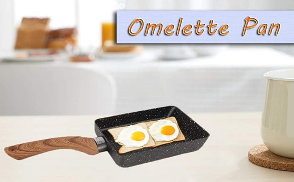 Omelette Pan, Non Stick Frying Pans Tamagoyaki Pan Aluminum Egg Pan Kitchen Cooker,Flat-Bottomed Household Breakfast Pot