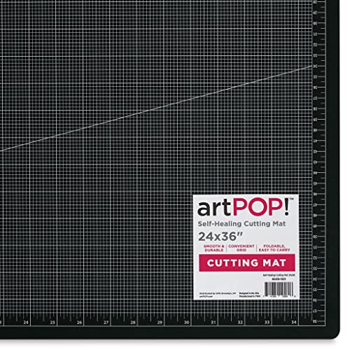 artPOP! Self Healing Cutting Mat, 24 x 36 inches, Grey and Black, Foldable, Large Size, Non-Slip Surface for Fabric Crafting - Image 2