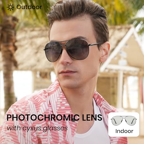 Image of Cyxus Aviator Sunglasses for Men Polarized UV400 Protection 1489 | Anti Glare,Davos Style,Military Pilot Sunglasses,Ideal for Driving Hiking Travel Outdoor Activities