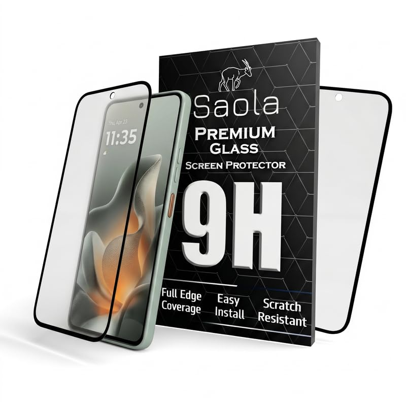 Image of Saola Anti-Glare Matte Screen Protector for Motorola edge 70 | Smooth Touch Finish, 9H Strength Glass, Full Coverage, Bubble-Free Installation Kit | Quick & Easy Application | Pack of 1