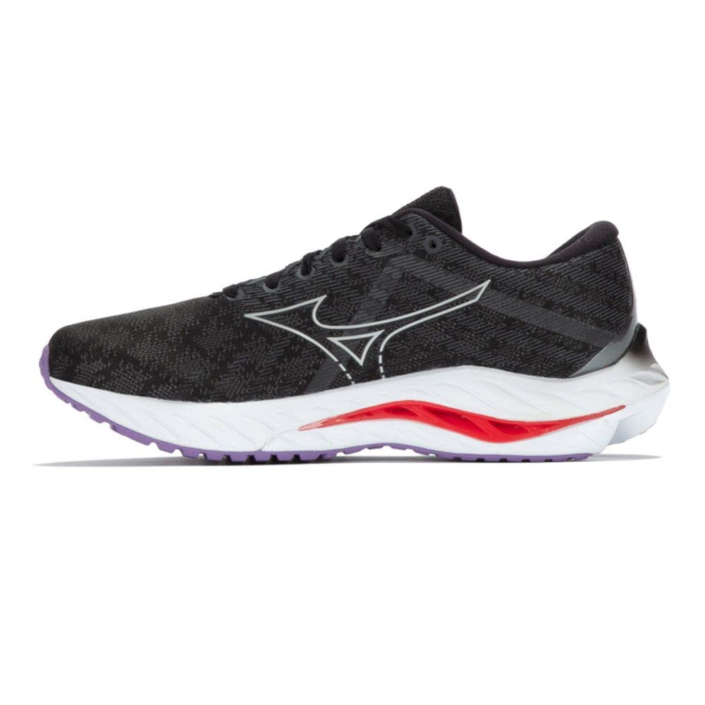 MizunoWave Inspire 19 Women's (D Width) Running Shoes, Black/Silver/Bittersweet