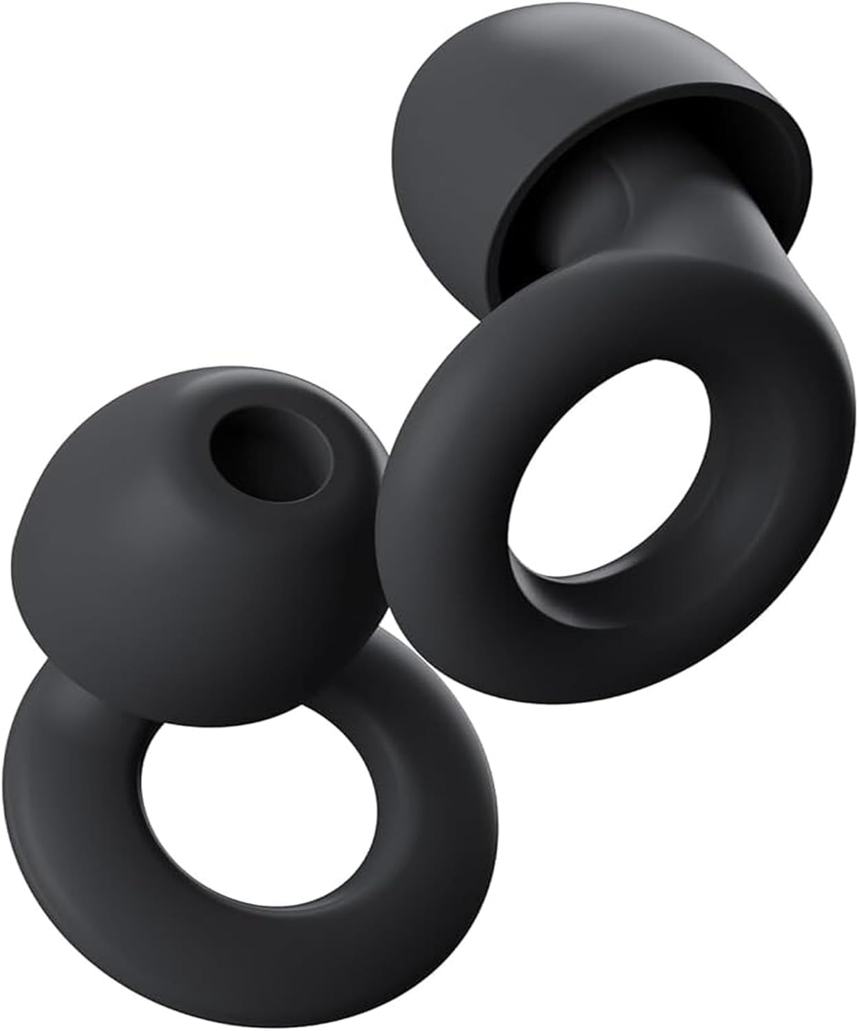 fenilisha noise-reduction earplugs with loop design for events, riding, concerts & travel | comfortable silicone hearing protection | 27db sound filtering ear plugs - black (pack of 1)