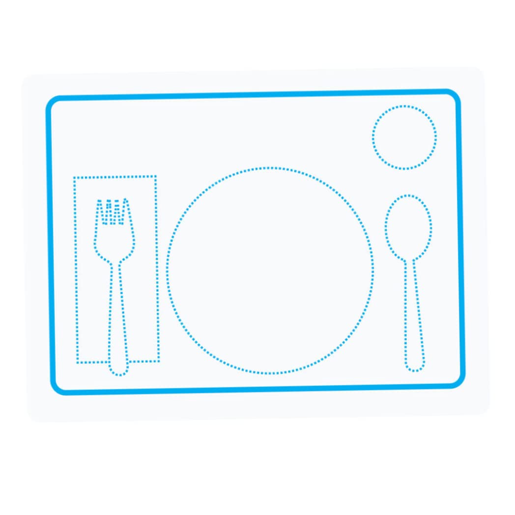 Silicone Toddler Placemat, Table Manners Easy to Clean Placement Toys Education Teaching Aids Food Mat Table Mat for Baby Child Home 40 * 30cm White..