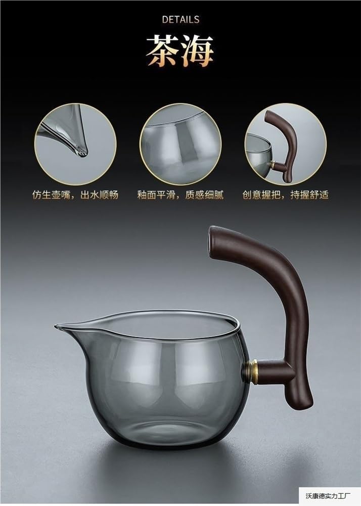 Jarra de Agua Juego de té Vidrio for el hogar, Tetera Kung Fu Gruesa Anti-escaldaduras, for Preparar Perezoso