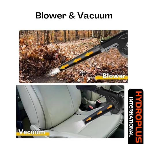Image of Hydro Blow Cordless Air Blower & Vacuum 2-in-1 | Portable Battery Powered Handheld with Variable Speed | Multipurpose Leaf Blower for Gardening, Car & Dust Cleaning