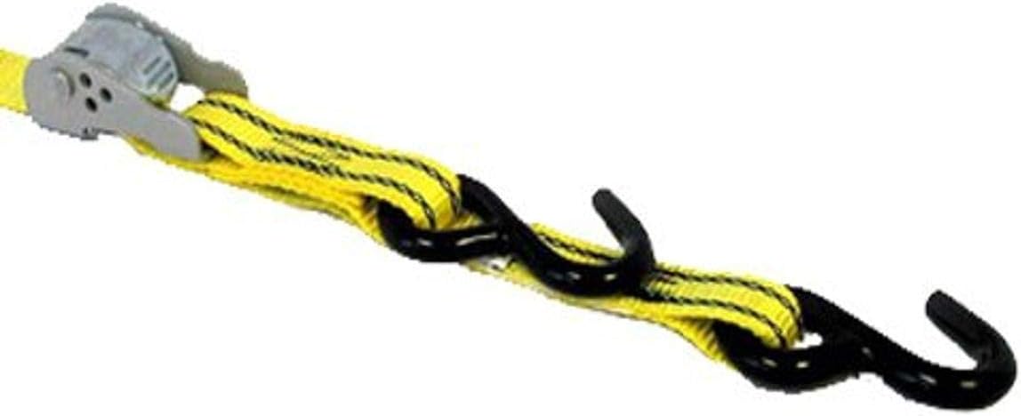 Progrip 412600 Aero Design Cambuckle Medium Duty Cargo Tie Down Strap with Webbing and S-Hook, 12' x 1"