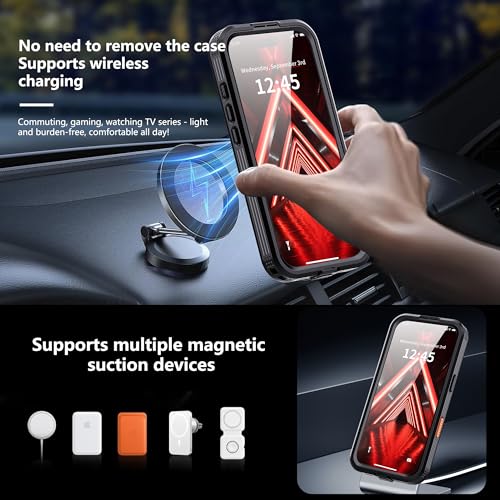 GOLDJU Magnetic for iPhone 17 Case, Waterproof, Black - image 4