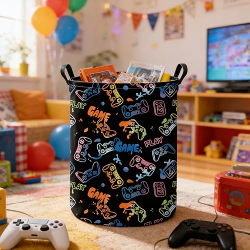 Image of Game Fabric Storage Bin Nursery Organizer Basket