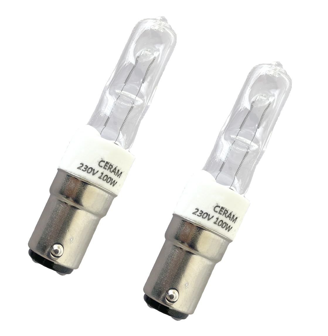 ShuoHui Halogen Bulb B15d 100W Dimmable, AC230V, 1100LM Warm White 2700K, Clear Halogen Lamp B15 for Ceiling Light, Cabinet Light, Wall Lamp (2)