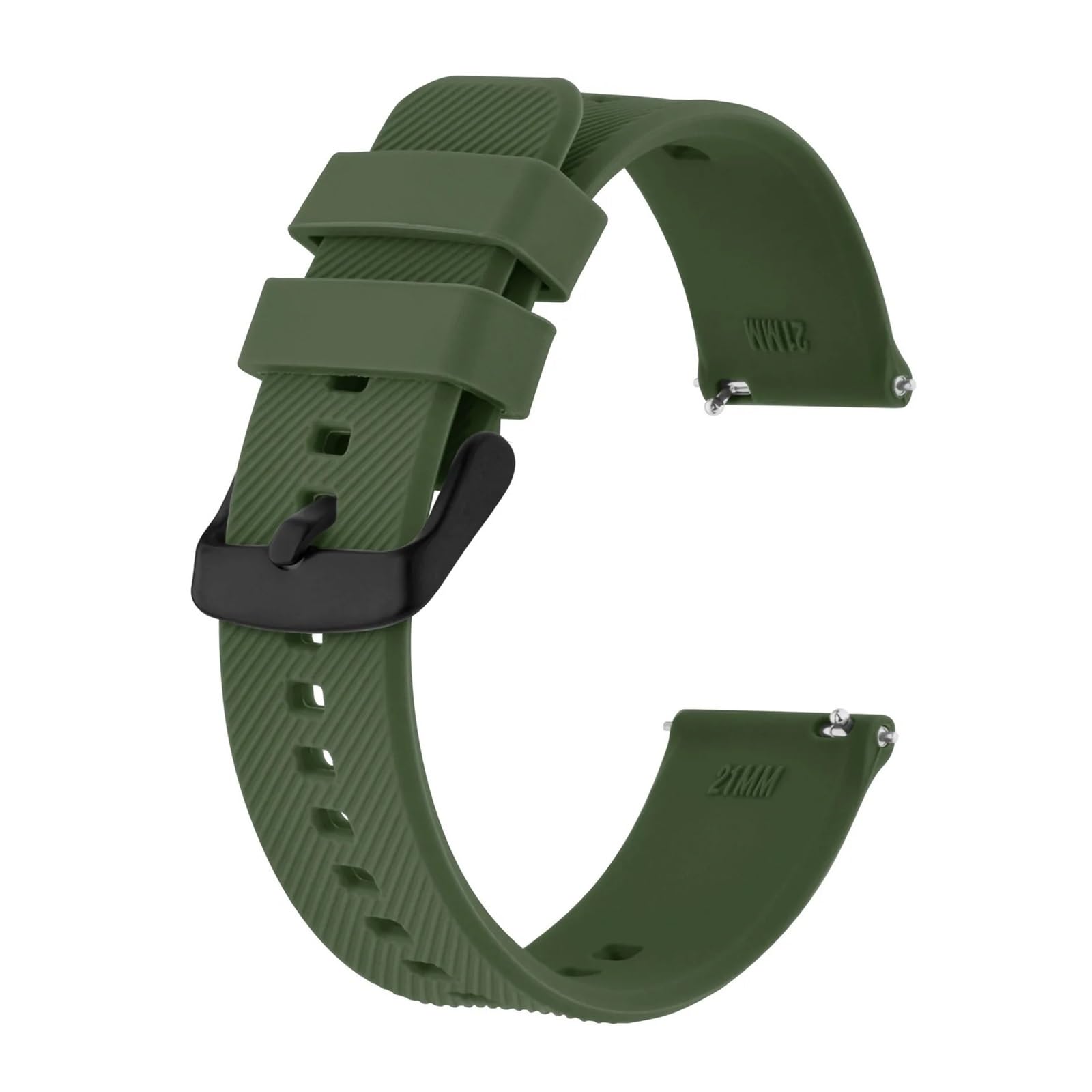 Uhrenarmband， Sport Silikon Uhr Band Armband for Männer Und Frauen Sandstrahlen Schnalle(Army Green,21mm)