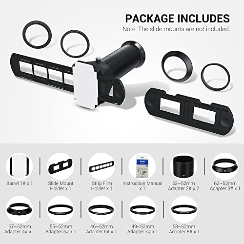 Jjc Slide And Film Digitizing Adapter Kit For Negative Copying And Film Converting To Digital, Replaces Nikon Es-2 Photo Digitizer Converter For Select Canon Nikon Sony Marco Lenses #TOP6