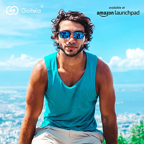 Image of Goiteia Polarized Flip up Clip on Sunglasses over Prescription Glasses for Men Women-Upgraded No Blue Glare