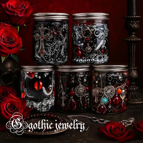 Image of SMUOBT Mystery Jewelry Jar Bundle - Surprise Vintage Jewelry Box for Women,Gift Jewelry Set (Necklace, Earrings, Rings,Kracelet,Keychain) - Unique Birthday Gift for Women