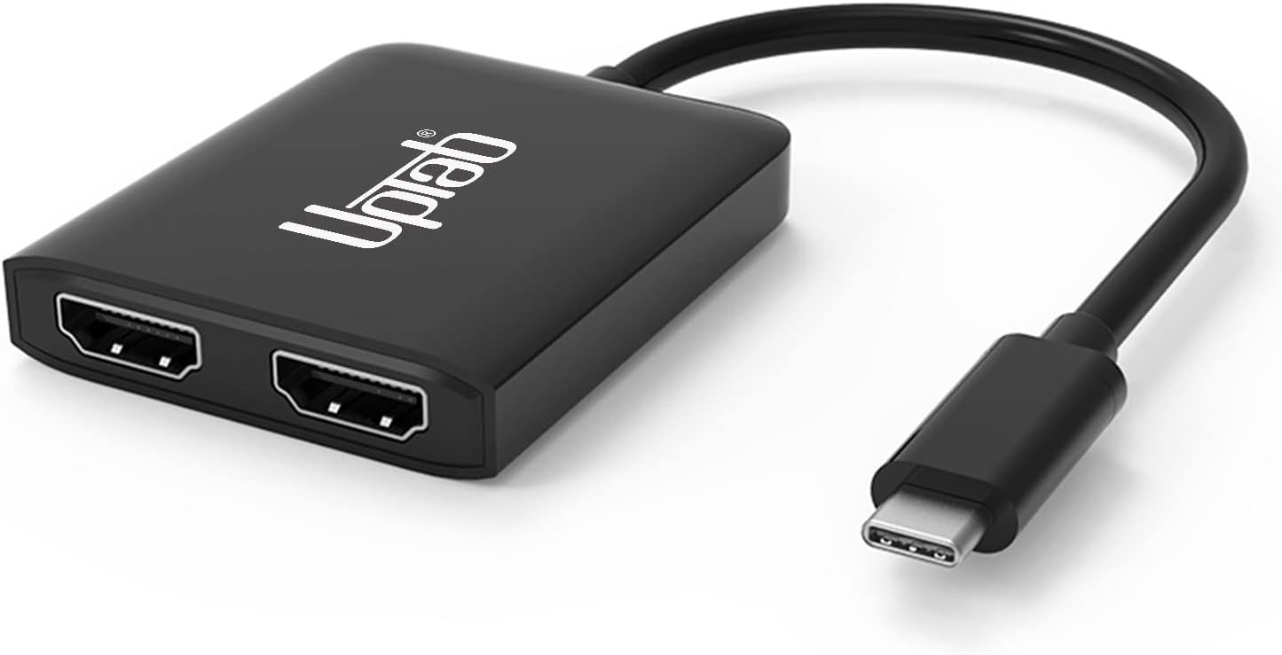 uptab USB C to Dual HDMI Adapter Multi Monitor 4K 60Hz USBC to 2 HDMI Displays