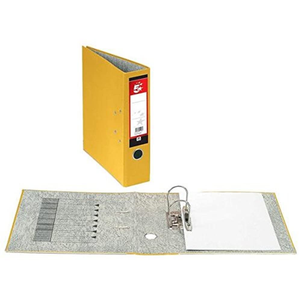 5 Star Lever Arch File 70mm Spine A4 Yellow [Pack of 10]