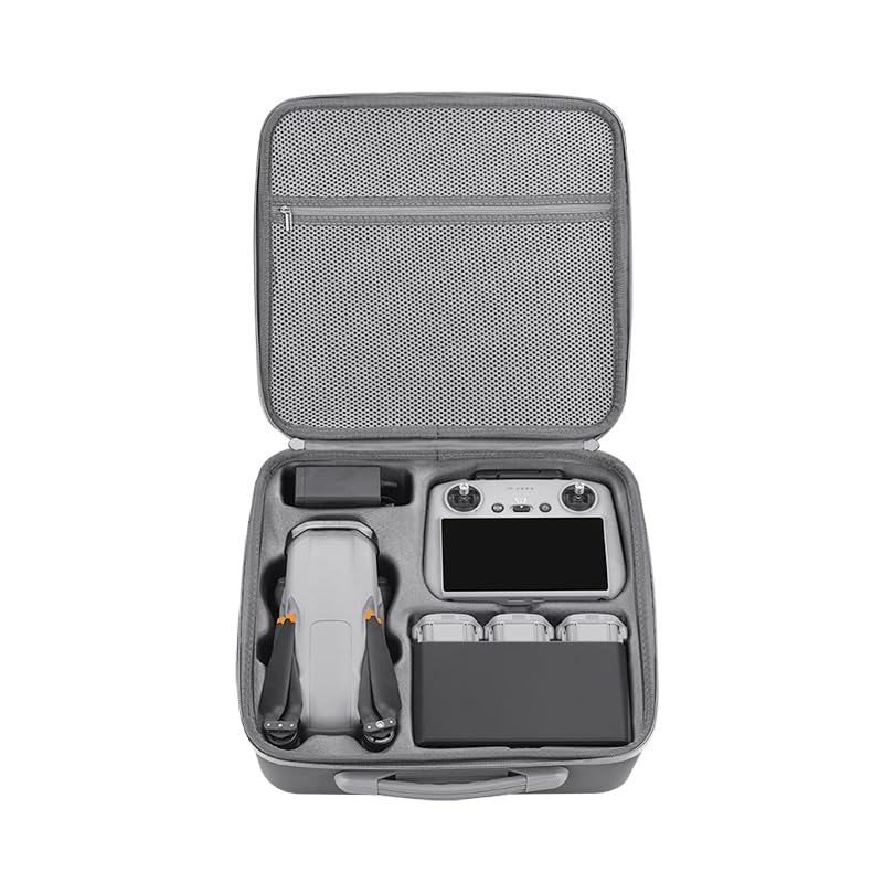 BeisDirect Custodia rigida per telecomando DJI AIR 3/DJI RC2/RC-N2 borsa a tracolla impermeabile borsa a tracolla per accessori drone DJI AIR3, grigio, Grigio, 33*30.8*11cm, Custodia rigida