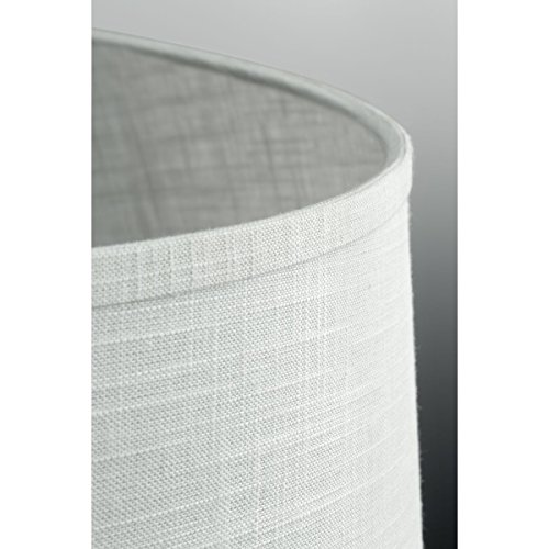 Cherish Collection 6-Light White Linen Shade Coastal Chandelier Light Brushed Nickel - Image 6