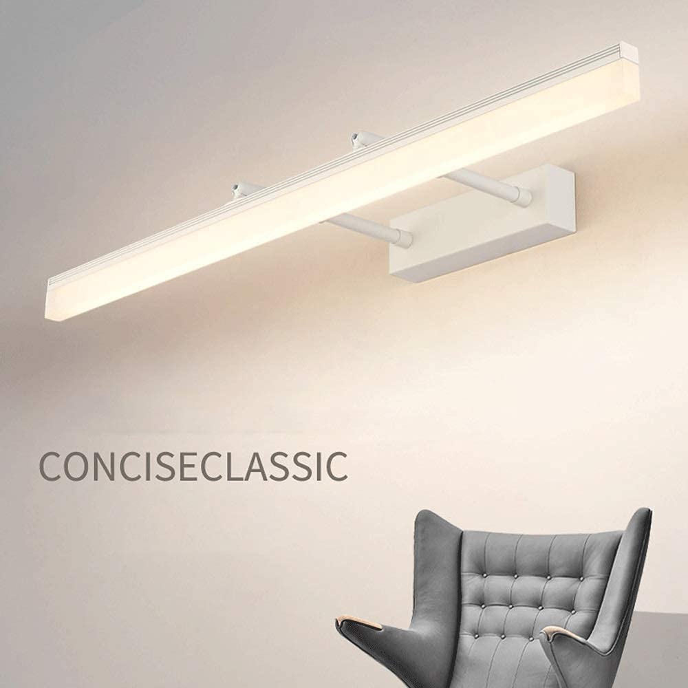 Specchio con Luce Led Bagno, Lampada Specchio Bagno, Illuminazione Trucco Spogliatoio, Lampada Frontale Retrattile per Specchio Bagno Armadio Muro, Luce Bianca Calda 00K