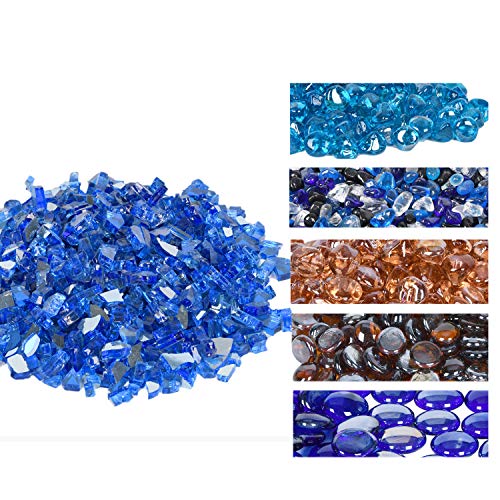 GasSaf 10-Pound 1/2 Inch Fire Glass Reflective Tempered Fireglass Cut Crushed FireGlass