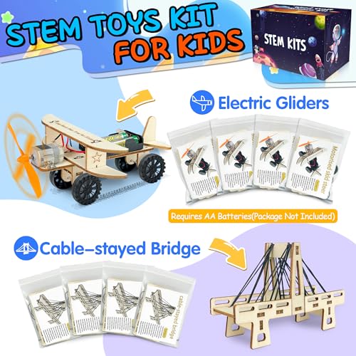 kortes 24Pack STEM Kits for Kids Classroom, Science Building Project Craft for Ages 8 9 10 11 12, 3D Wooden Model Kit, STEM Toys for Boys Girls Birthday Gifts Party Favors School Exchange Gifts - Image 5