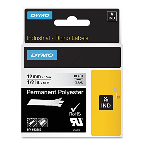 Dymo Label, DYMO Rhino, Clear 1/2