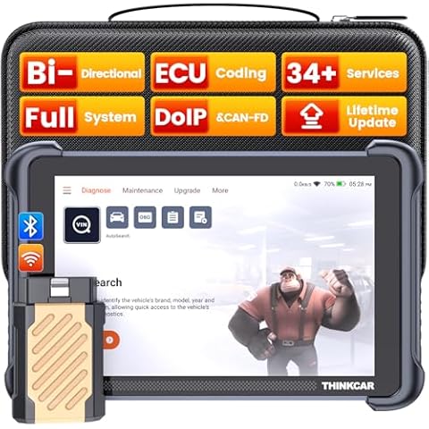 THINKCAR Bidirectional Scan Tool, THINKSCAN 689BT All System Automotive Diagnostic Tool, Bi Directional OBD2 Scanner with ECU Coding, 34 Services, FCA Autoauth, CANFD and DoIP, Wireless Update Cover