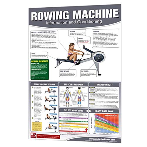 Productive Fitness Home Gym Work Out Poster - Laminated (Many Exercises)