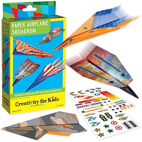 Creativity for Kids F901994 West Design Junior Selection Paper Airplane Squadron Mini Kit, Multi-Color Cover