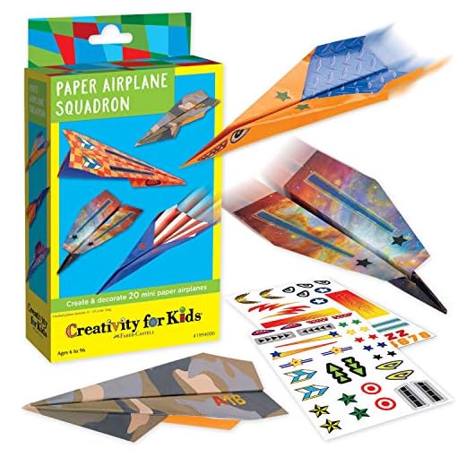 Creativity for Kids Paper Airplane Squadron - Create 20 Paper Airplanes, Crafts for Boys and Girls, Stocking Stuffers and Gift for Boys, Kids Activities for Ages 6-8+