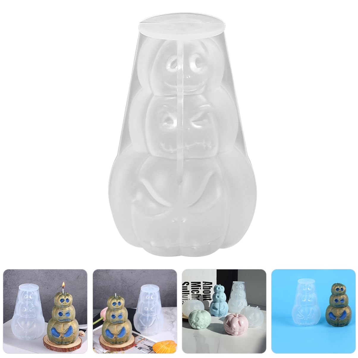 VILLCASE 5St halloween basteln silikonform halloween silikonform gießform soufleförmchen Kerzenformen Kürbis- kuchenform Duftkerzenform -Formen aus Silikon Kieselgel Weiß