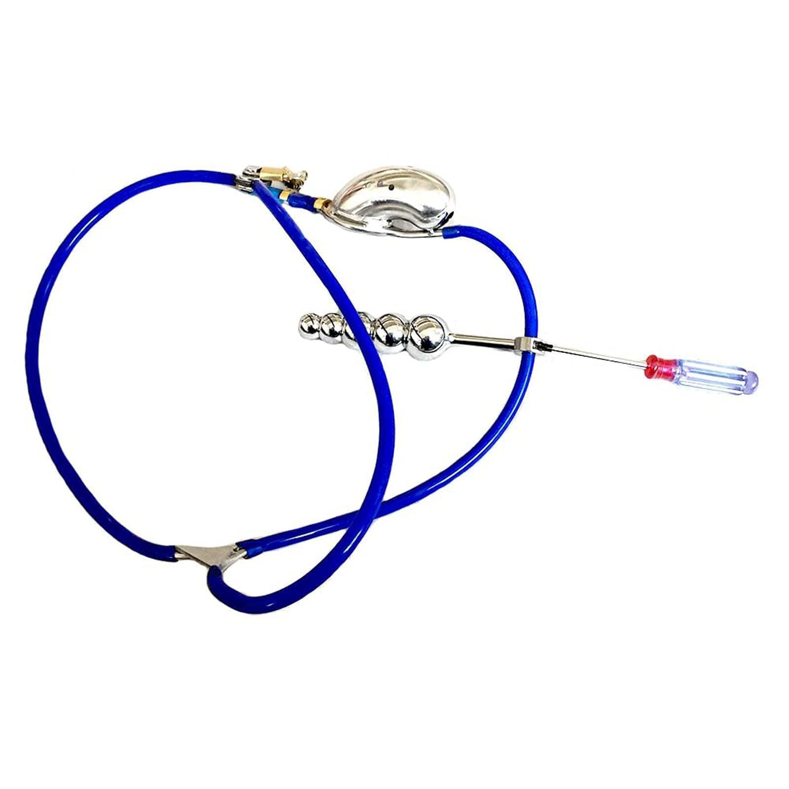 Il set di gabbia di castità per uomo in acciaio inossidabile combina perfettamente le funzioni di una gabbia per il pene e di un plug anale, offrendo agli appassionati di giochi SM i prodotti migliori