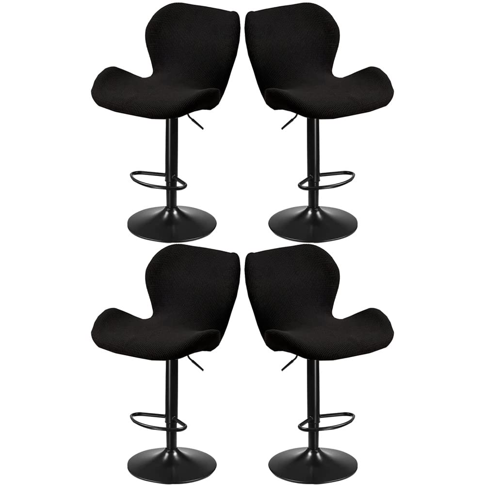 SDNAM Bar Stool Covers Barstool Chair Slipcovers Covers 2/4 Pack Stretch Slipcover Pattern for Short Swivel Dining Chair-Counter Height Side Chairs (Color : #55, Size : 4PCS)