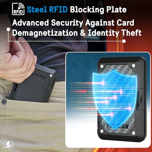 Pelican iPhone MagSafe Wallet with RFID Blocking - Military STD Snap-On Magnetic Phone Wallet for Cash and Phone Card Holder - Detachable Card Holder for iPhone Pro Max 17/16/15/14/13/12 - Black3