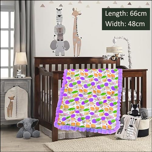 Image of VParents Cotton Crib Sheet for New Born Baby, Soft Cotton Godadi Set for Baby, Godari Bedding Set of 2, Pink & Purple, Chunky