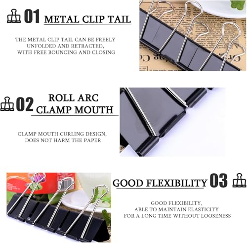 125 Pcs Paper Binder Clips, 4 Assorted Sizes,Jumbo, Large, Medium, Small, Mini, File Metal Fold Documents Clamps for Teacher School Office and Business, Home Supplies image 1