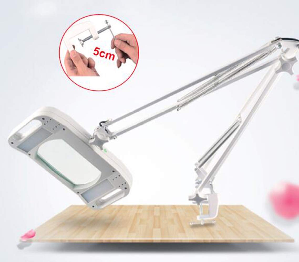 Lupa, lámpara de Aumento LED con Pinza, con Brazo Giratorio Ajustable, luz, Lupa de 10 aumentos, lámpara de Aumento Vertical de Escritorio, luz de Belleza, Soporte de Belleza ajust