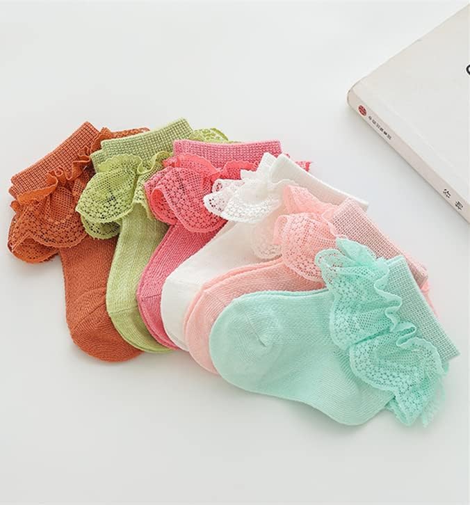 Miniatura 2 de QandSweet Calcetines con volantes para niñas recién nacidas, calcetines tobilleros para bebés y niños pequeños
