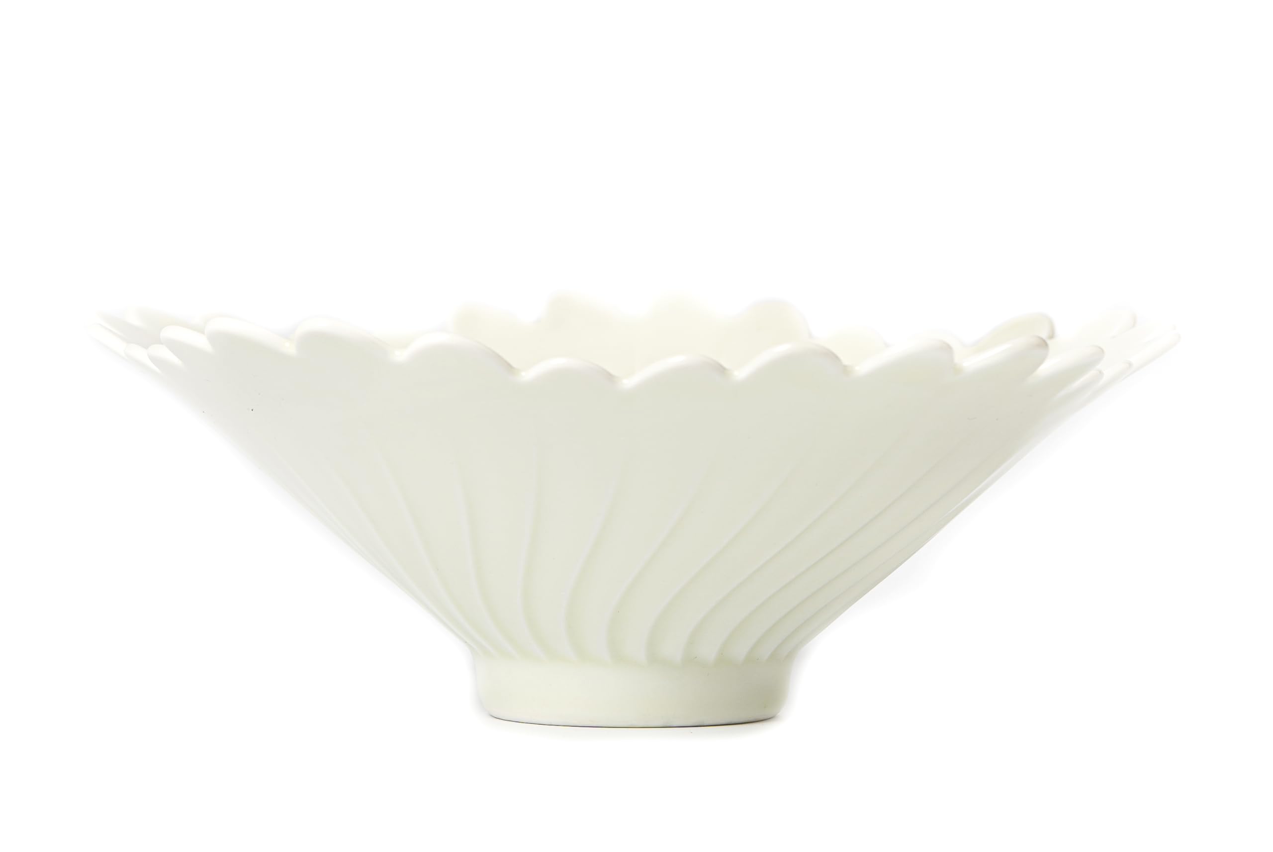 Modern Fruit Bowl - Decorative, Ceramic, 9' White, Kitchen Counter