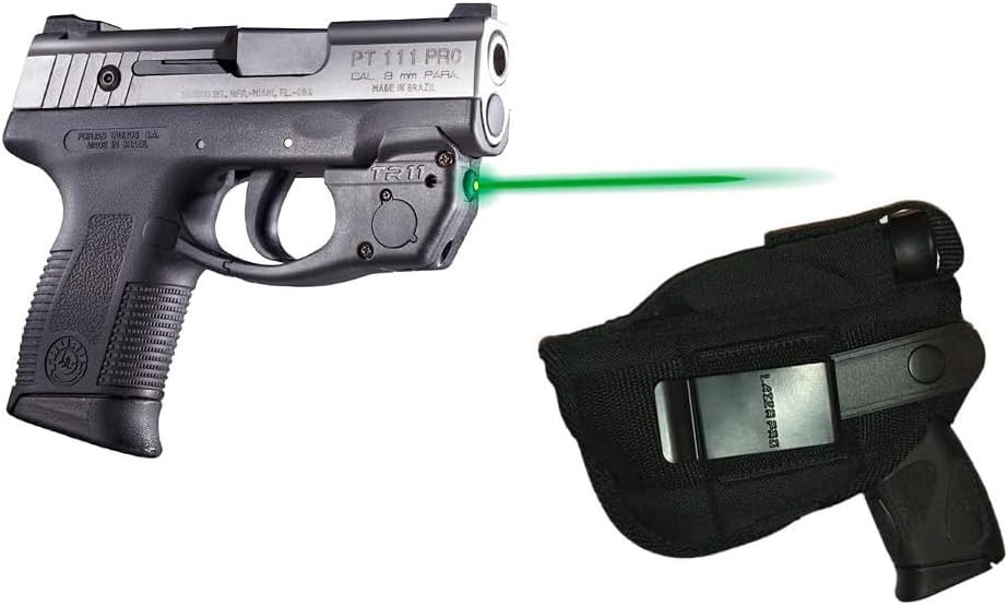 Laser Kit for Taurus® PT111 / PT 140 / PT745 Millenniun Pro w/Tactical Holster, Touch-Activated ArmaLaser TR11-G / TR11G / TR11GS Green Laser & 2 Extra Batteries (NOT G2). FDA Class IIIA Laser
