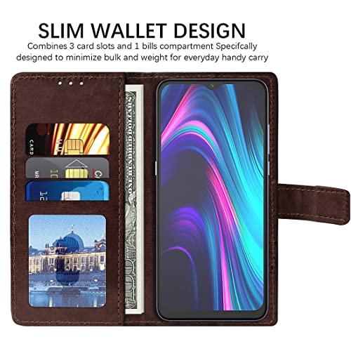 Image of Amazon Brand - Solimo Flip Leather Mobile Cover (Soft, Flexible & Kickstand Back case) Compatible for Micromax in 1b (Coffee)