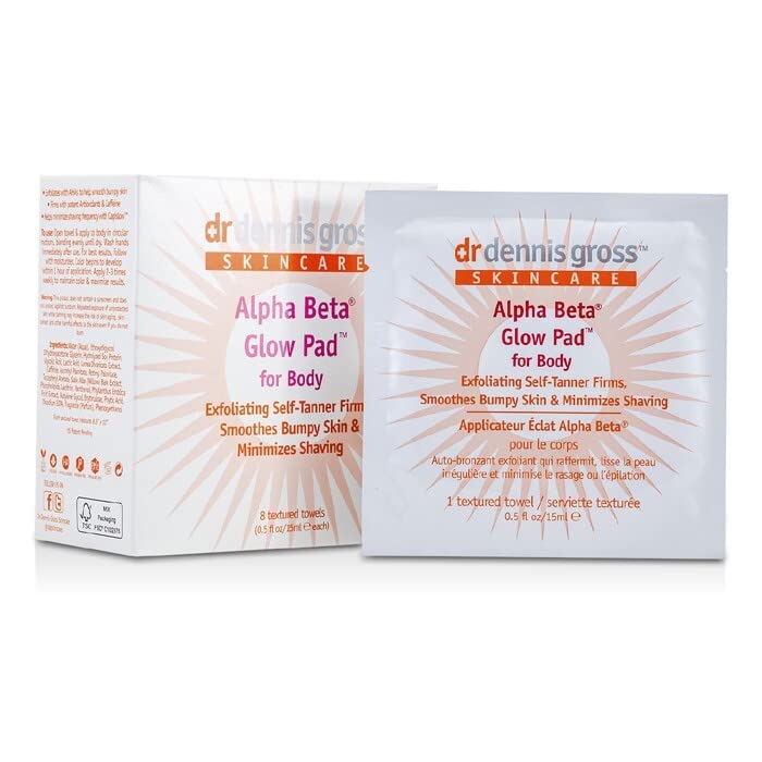 Dr. Dennis Gross Alpha Beta Glow Pad Self Tanner For Body Intense Glow For Unisex 8 Pc Pads
