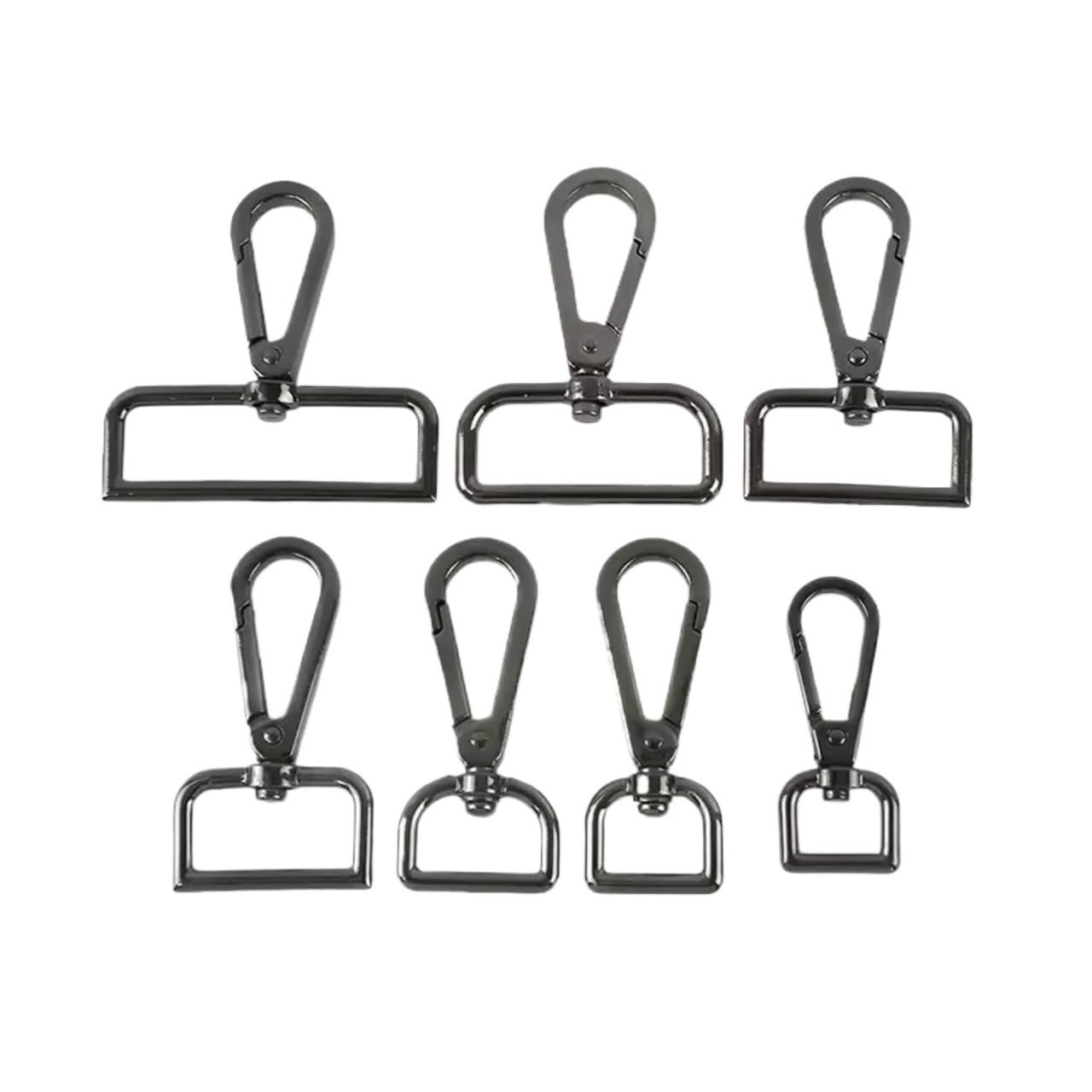 PVUVTNAHW 100Pcs 16/20/26/32/38mm Metal Buckles Bag Strap Lobster Swivel Carabiner Snap Hook Collar KeyChain(F2-10-GunBlack,25mm)